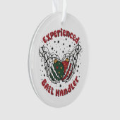 Erlebte Ball Handler Weihnachts-Skelett Hand Ornament (Vorderseite)