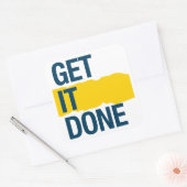 Erledigen Sie es Quadratischer Aufkleber (Umschlag)