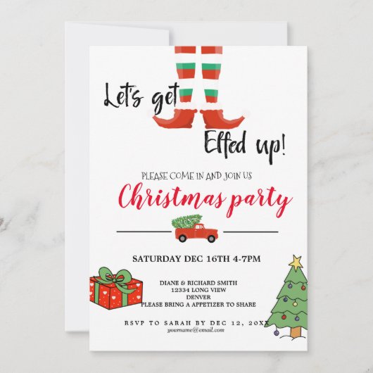 erledigt hässlichen Jumper Weihnachts-Party Einladung (Vorderseite)