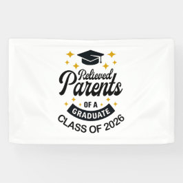 Erleichterte Eltern eines lustigen Absolventen Abs Banner