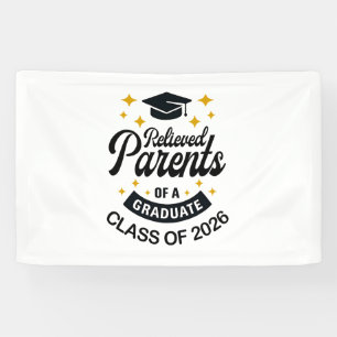 Erleichterte Eltern eines lustigen Absolventen Abs Banner