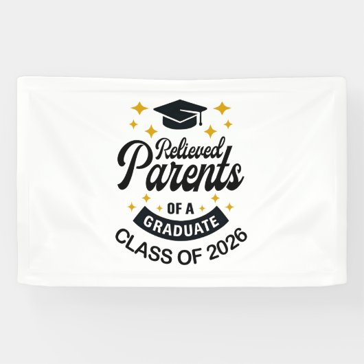Erleichterte Eltern eines lustigen Absolventen Abs Banner (Horizontal)