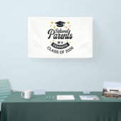 Erleichterte Eltern eines lustigen Absolventen Abs Banner (Messe)
