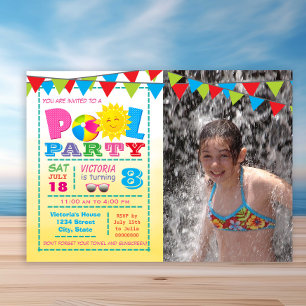 Erleneinladungen zur Poolparty Einladung