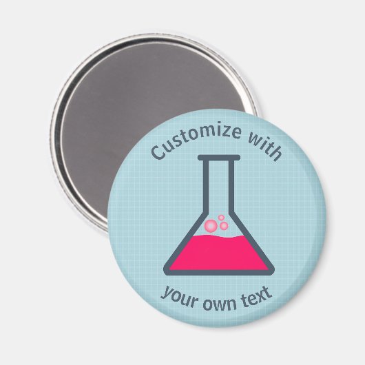 Erlenmeyer Flask Science Benutzerdefinierter Text Magnet (Vorderseite/Rückseite)