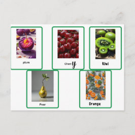 Erlernen der englischen Schreibweise von Früchten Postkarte
