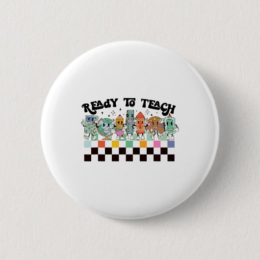 Erlernen des Groovy Retro Lehrers Leben am ersten  Button (Vorderseite)