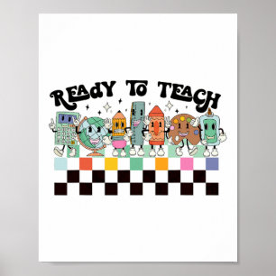 Erlernen des Groovy Retro Lehrers Leben am ersten Poster