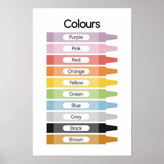 Erlernen von Farben Poster (Vorne)