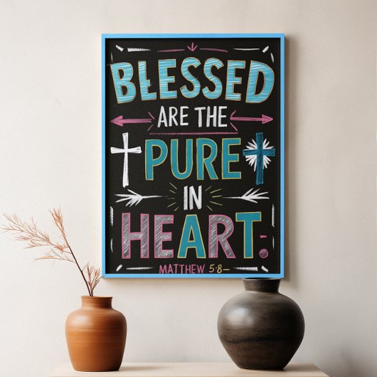 Erleuchtende Worte inmitten eines Kreuzes Poster