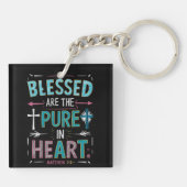 Erleuchtende Worte inmitten eines Kreuzes Schlüsselanhänger (Rückseite)