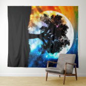 Erleuchtender Planet über Sternenhimmel und großer Wandteppich (Beispiel (Horizontal))