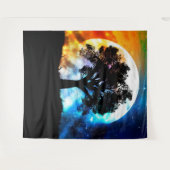 Erleuchtender Planet über Sternenhimmel und großer Wandteppich (Vorderseite (Horizontal))