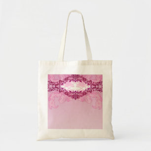 Erleuchtender rosa Damast und Blumengeschenk Tragetasche
