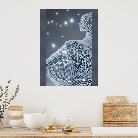 Erleuchtete AI Fantasy Art Print Portrait Luminary Poster (Küche)