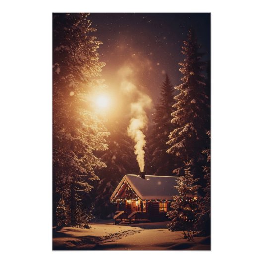 Erleuchtete Weihnachtszuflucht Poster (Vorderseite)