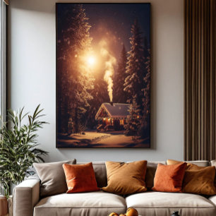 Erleuchtete Weihnachtszuflucht Poster