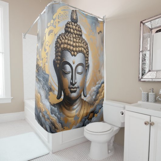 Erleuchteter Buddha Duschvorhang (Beispiel)