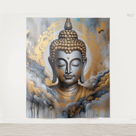 Erleuchteter Buddha Wandteppich (Vorderseite)