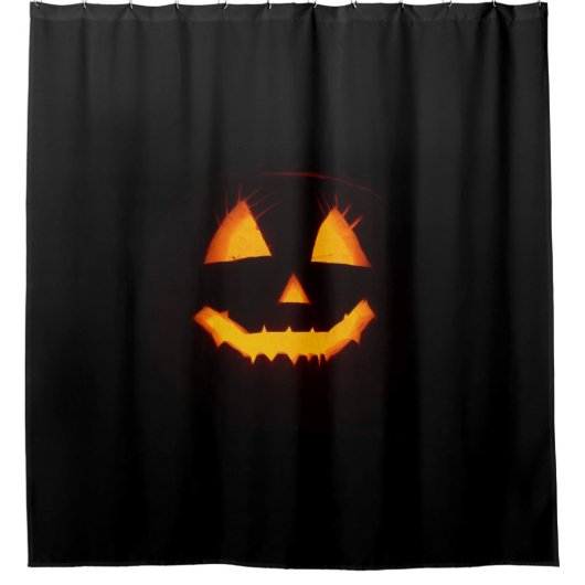 Erleuchteter Jack O Lantern Duschvorhang (Vorderseite)