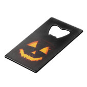 Erleuchteter Jack O Lantern  Geldbeutel Flaschenöffner (Rückseite Schrägansicht)