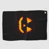 Erleuchteter Jack O Lantern Golfhandtuch (Horizontal)