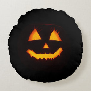 Erleuchteter Jack O Lantern Rundes Kissen