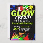 Erleuchtung im dunklen kosmischen Jump & Neon-Part Einladung (Vorderseite)