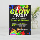 Erleuchtung im dunklen kosmischen Jump & Neon-Part Einladung (Stehend Vorderseite)