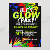 Erleuchtung im dunklen kosmischen Jump & Neon-Part Einladung (Vorne/Hinten)