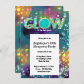 Erleuchtung im dunklen Neon Party Spaß Einladung (Vorne/Hinten)