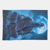 Erleuchtung in Blau Geschirrtuch (Horizontal)