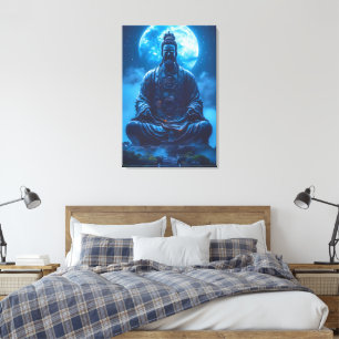Erleuchtung in Blau Leinwanddruck