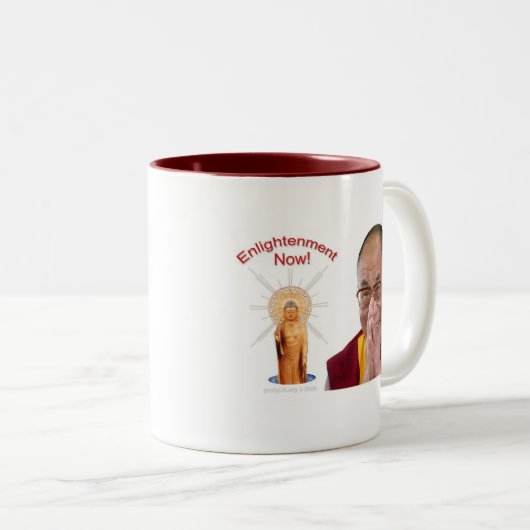 Erleuchtung jetzt! - Dalai Lama Zweifarbige Tasse (VorderseiteRechts)