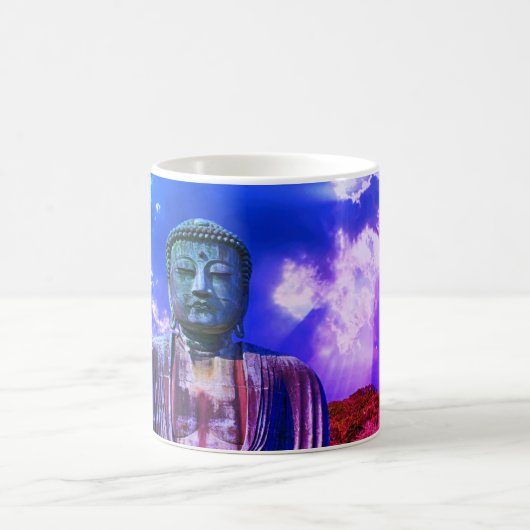 Erleuchtung vermittelt Buddha Statuenfarbe Kaffeetasse (Mittel)