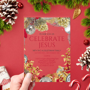 ERLÖSER JESUS Christlicher Kranz Weihnachtsfeier Acryleinladungen