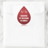 Erlöst durch das Blut Christi - Christlicher Glaub Quadratischer Aufkleber (Tasche)