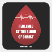 Erlöst durch das Blut Christi - Christlicher Glaub Quadratischer Aufkleber (Vorderseite)