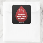 Erlöst durch das Blut Christi - Christlicher Glaub Quadratischer Aufkleber (Tasche)