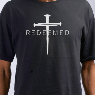 Erlöste Epheser 1:7 Schwarze Nägel Kreuz Christlic T-Shirt