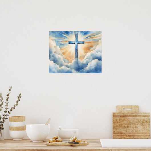 Erlösung, Kreuz in den Wolken, Poster (Küche)
