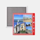 ERM024 RIMINI, Italien, Mosaik, Kühlschrank Magnet (Vorderseite/Rückseite)