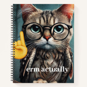 Erm eigentlich.. Nerd Cat Meme Notizblock