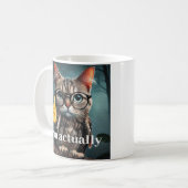 Erm eigentlich.. Nerd Cat Meme Tasse (Vorderseite Links)
