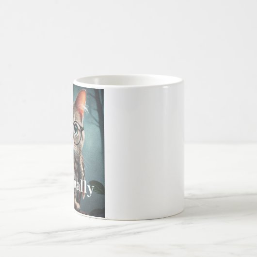 Erm eigentlich.. Nerd Cat Meme Tasse (Mittel)