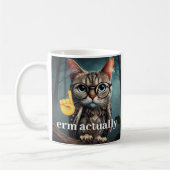 Erm eigentlich.. Nerd Cat Meme Tasse (Links)