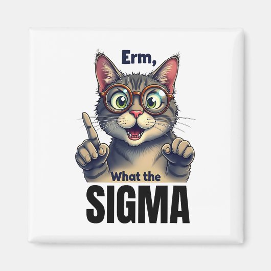 Erm was Sigma Funny Cat liebt Magnet (Vorne)