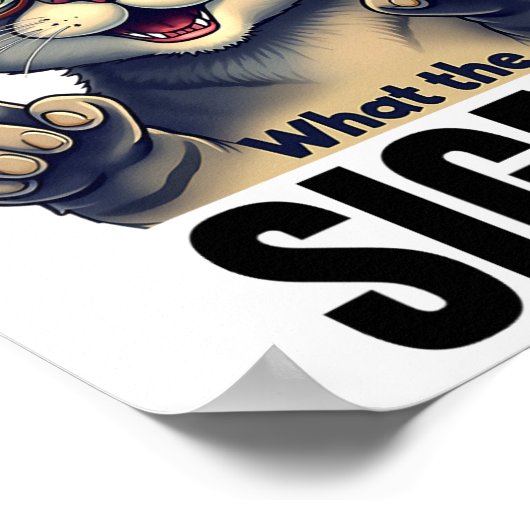 Erm was Sigma Funny Cat liebt Poster (Ecke)