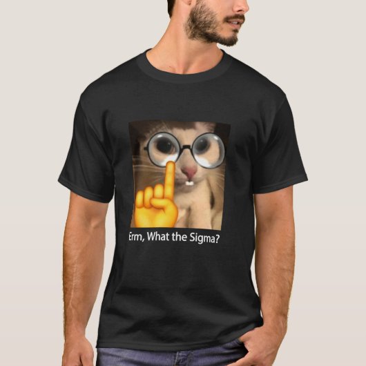 Erm What The Sigma Cat Meme Funny Funny Sarcastic T-Shirt (Vorderseite)