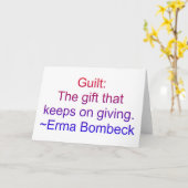 Erma Bombeck Guilt Zitat Karte (Gelbe Blume)